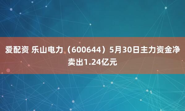 爱配资 乐山电力（600644）5月30日主力资金净卖出1.24亿元