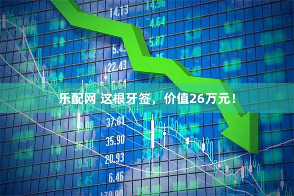 乐配网 这根牙签，价值26万元！